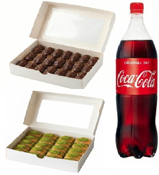 1 kg Ekler Dahil Fıstıklı Baklava Menüsü Samsun pasta