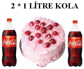 6-9 Kişilik Frambuazlı Yaş Pasta & 2x1 Lt Cola Samsun pasta