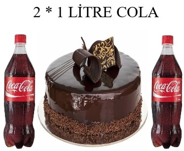 6-9 Kişilik Klasik Çikolatalı Yaş Pasta & 2x1 Lt Cola Samsun pasta