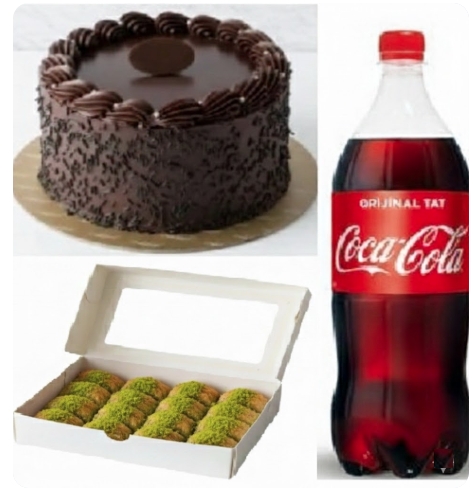 Kare Dikdörtgen Yaş Pasta + Fıstıklı Baklava 6-9 Kişilik Menü Samsun pasta